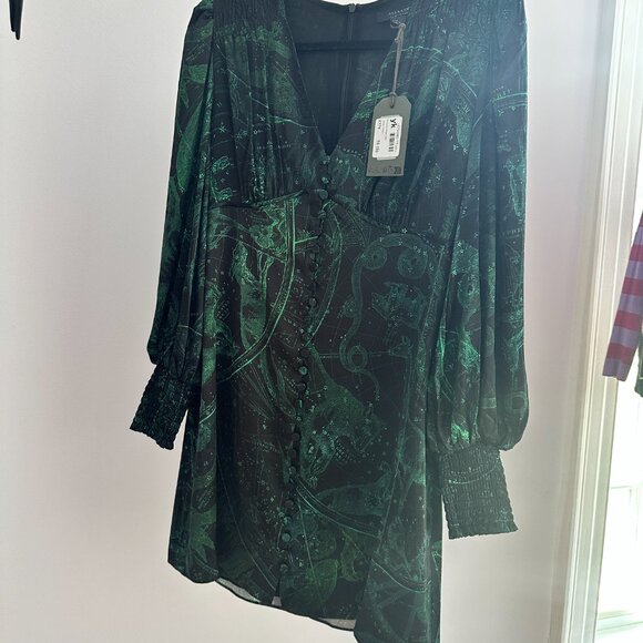 All Saints Auden Dress Jewel Green (UK color) US size 6 NWT - Picture 5 of 6